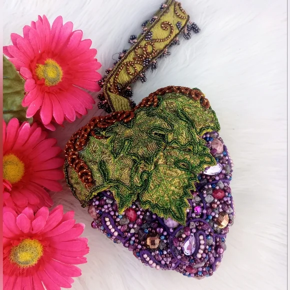 Mary Frances Bags Mary Frances Purple Grapes Cluster Beaded